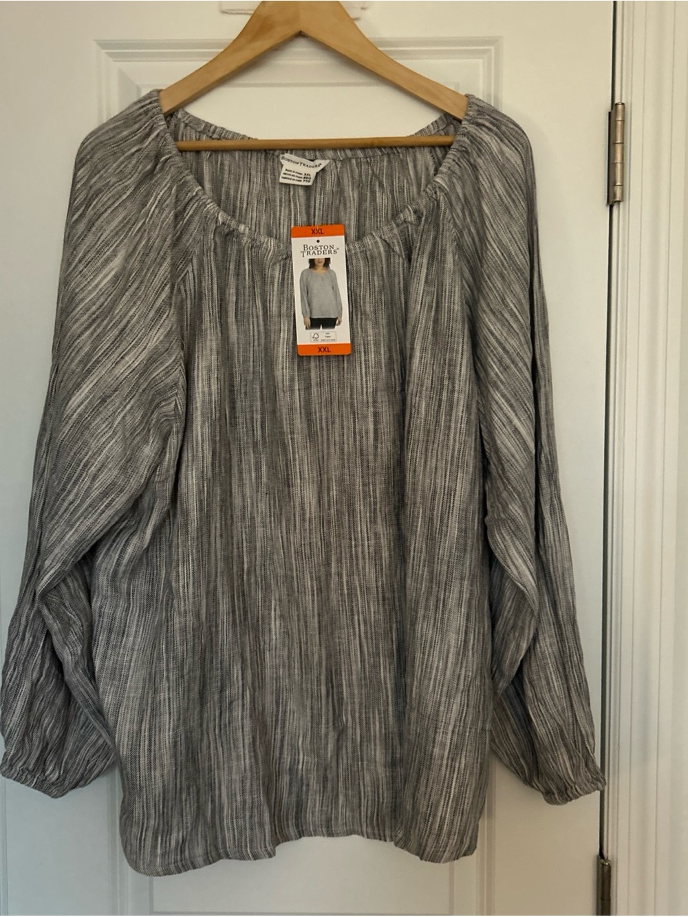 NEW Boston Traders Women's Keyhole Long Sleeve Blouse Size XXL NWT